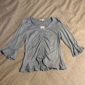 Ultra Flirt Blue 3/4 Sleeve Top